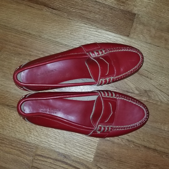 RARE!-Ralph Lauren Eltham Red Penny Loafer - Picture 5 of 7